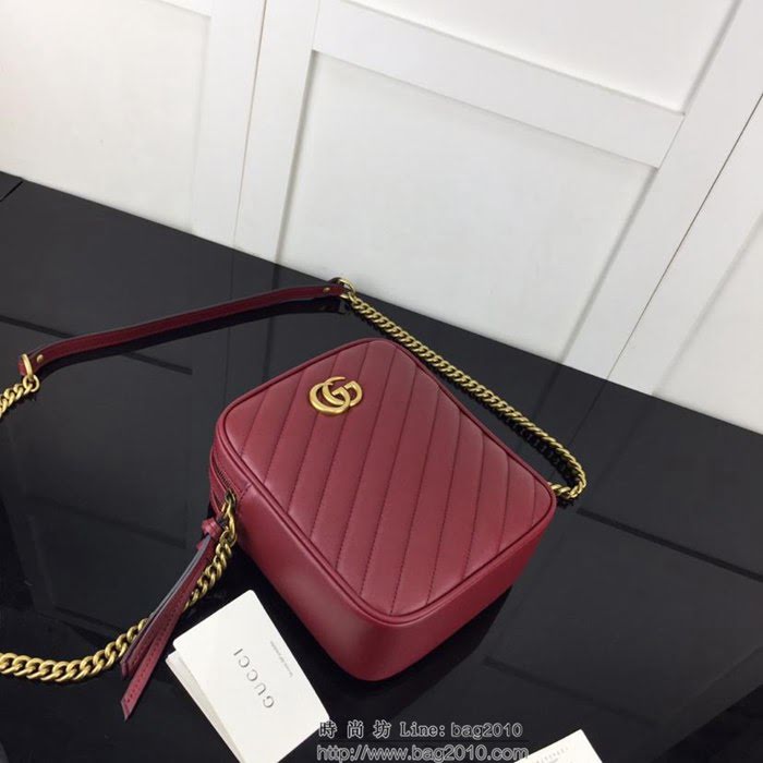 GUCCI古馳 新款 專櫃品質 原單 550155 紅色 鏈條單肩斜挎包HY1356